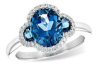 A190-69970: LDS RG 3.04 TW LONDON BLUE TOPAZ 3.20 TGW
