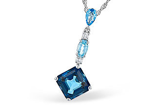 B273-39952: NECK 2.95 TW BLUE TOPAZ 3.00 TGW