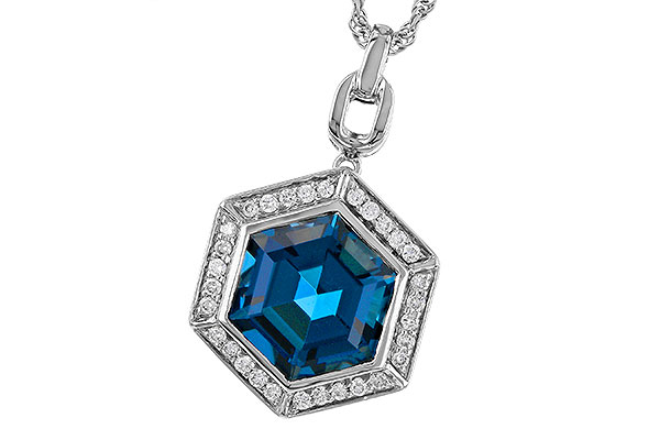 C275-20870: NECK 3.40 LONDON BLUE TOPAZ 3.55 TGW (9MM LBT)