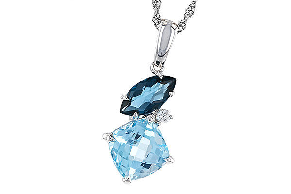 E275-22643: NECKLACE 2.37 TW BLUE TOPAZ 2.40 TGW