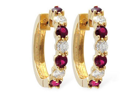 H001-58115: EARRINGS 1.30 RUBY 2.08 TGW